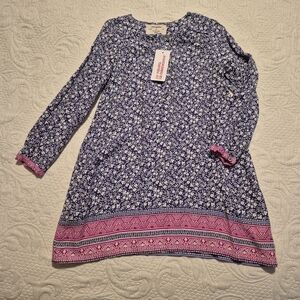 Young Dimension girls size 3/4 long sleeve floral print dress NEW